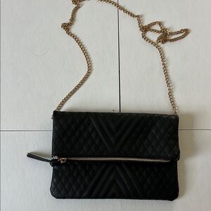 Madison West Black Quilted Crossbody Bag